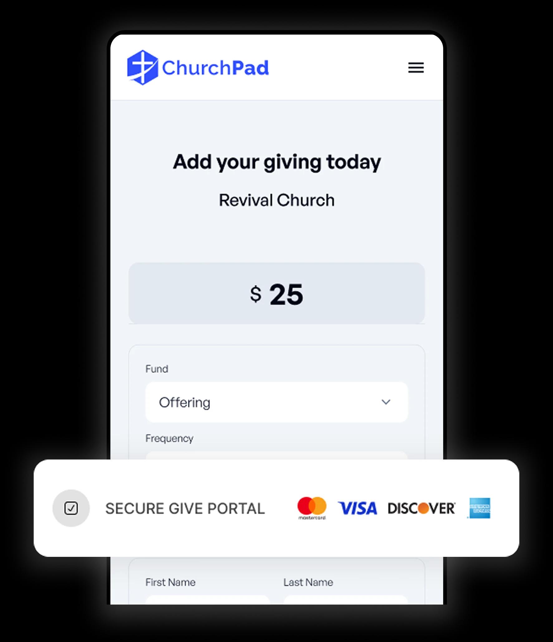 Giving Mobile dashboard