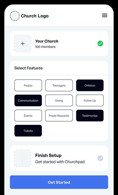 Church app mockup